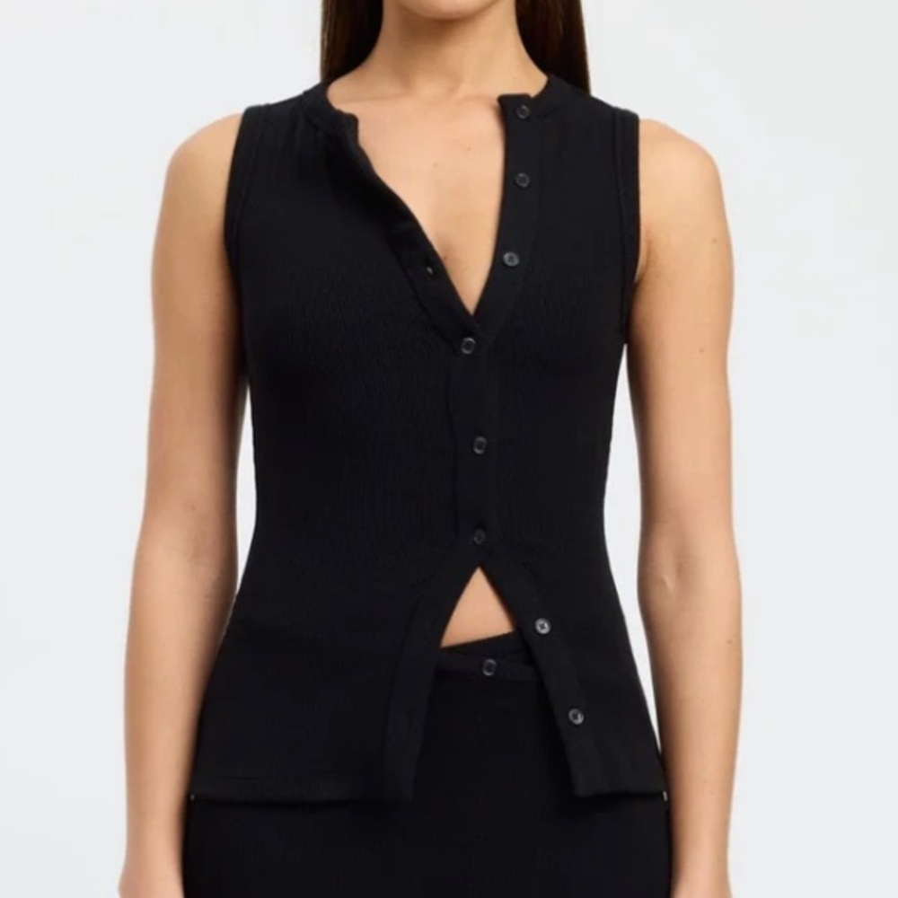 Kookai Asymmetrical Knit Top Black - Picture 5 of 5